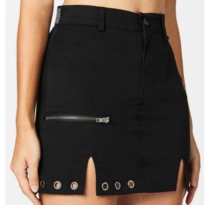Carmar eyelet horizontal zip skirt
